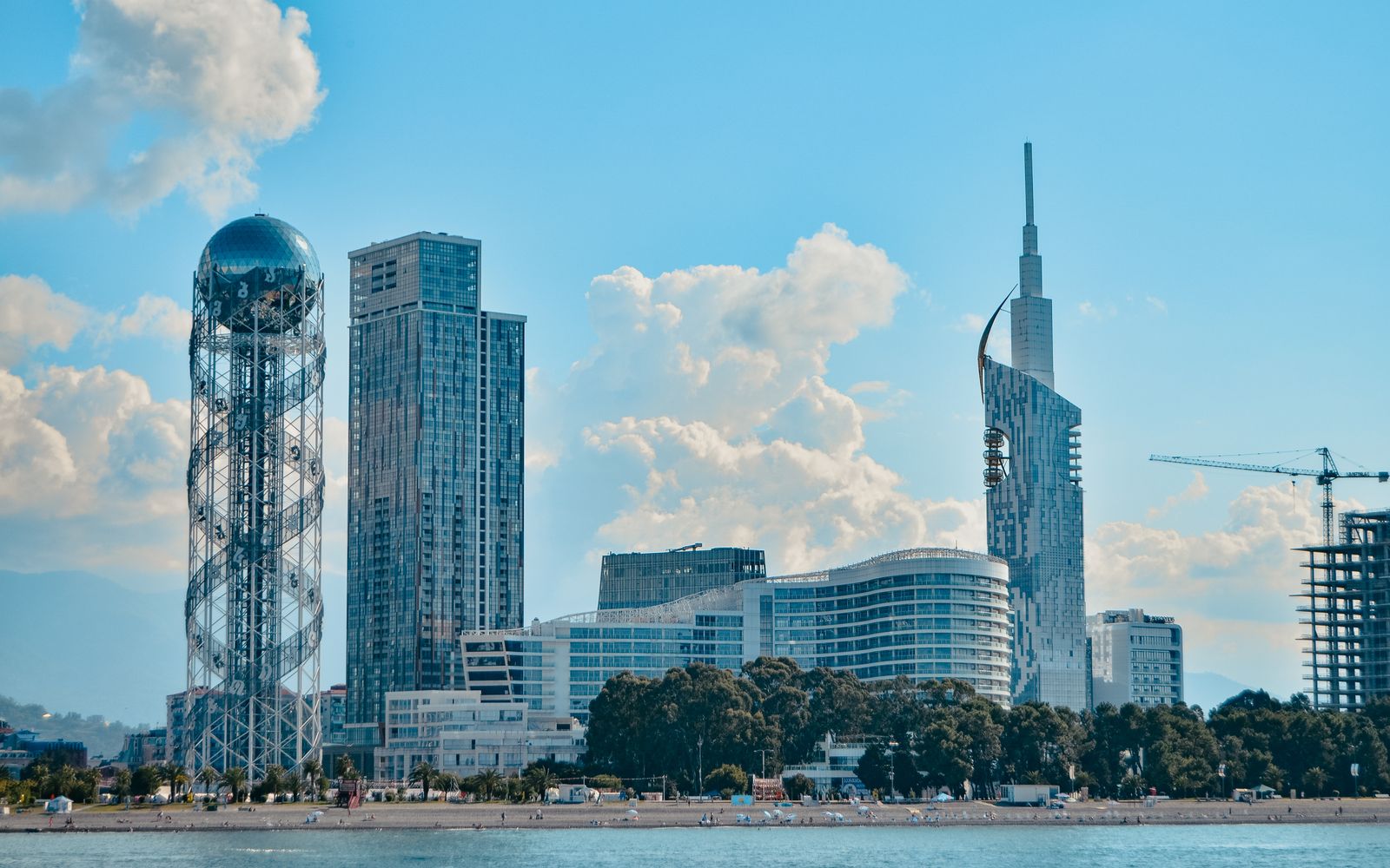 Modern seafront skyline of Batumi on the Black Sea coast of Georgia